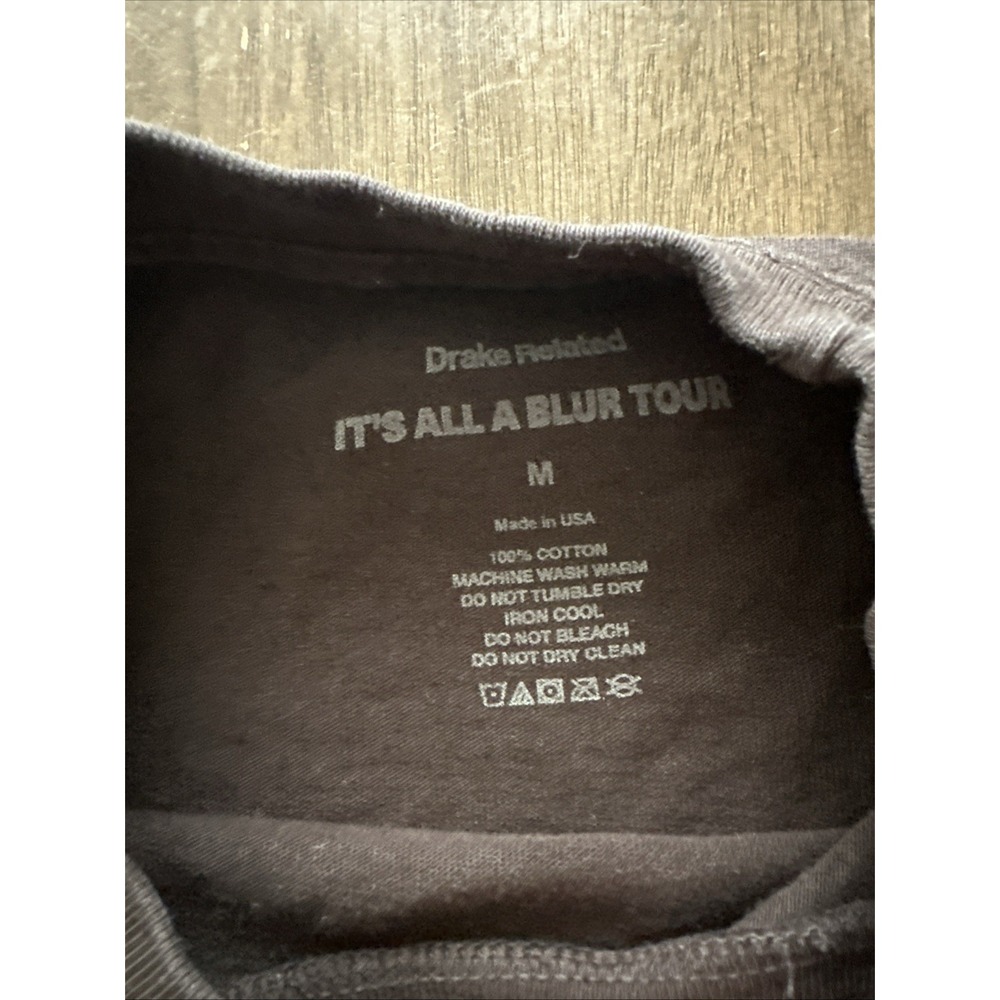 Drake Oficial it's all a blur tour "drake face" Size Medium black t-shirt - Picture 3 of 6